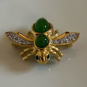 Vintage Joan Rivers Gold Tone/Rhinestone Bee Pin & Interchangeable Bodies